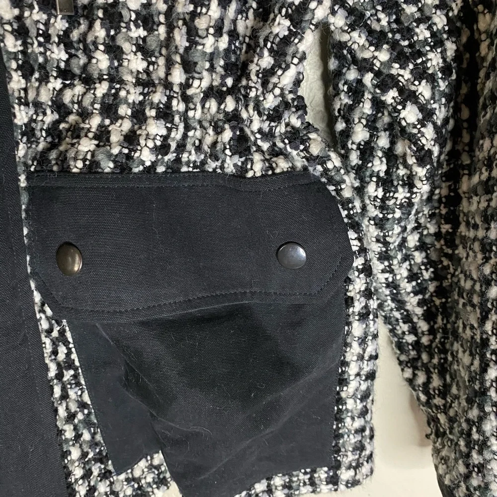 Final CCO📍🔥THE KOOPLES GARDEN TWEED BLACK, GRAY RELAXED FIT JACKET BIG POCKETS - Picture 12 of 17